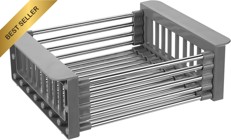 Adjustable Dish Drying Racks, Dish Organizers in Sink, Stainless Steel Dish Drai