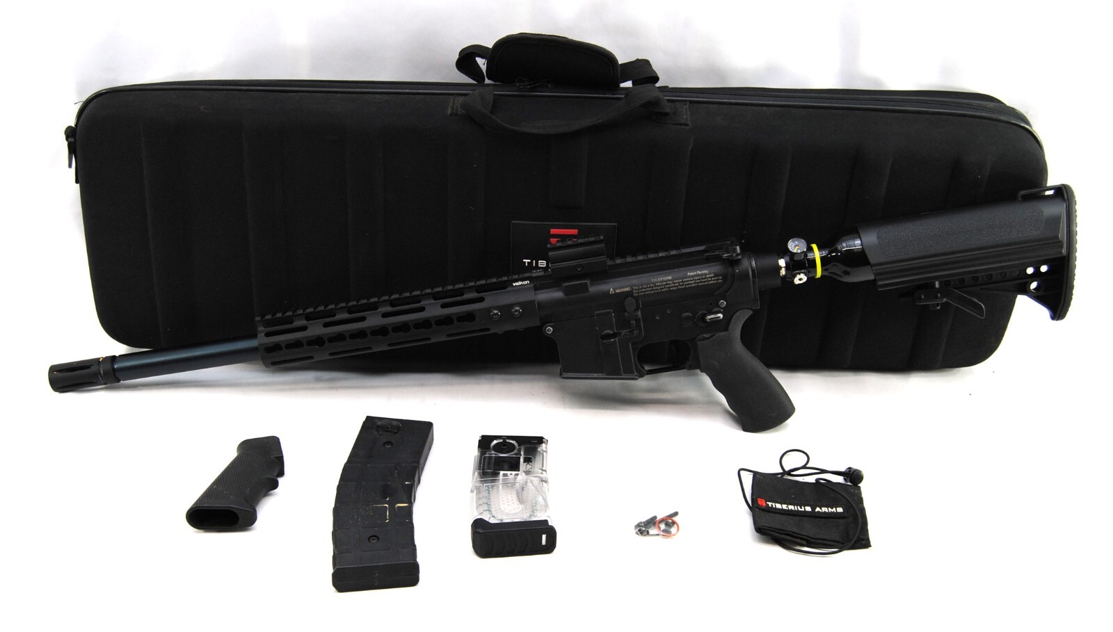 Used Tiberius Arms First Strike T15 Paintball MagFed Marker Woodsball Gun Black