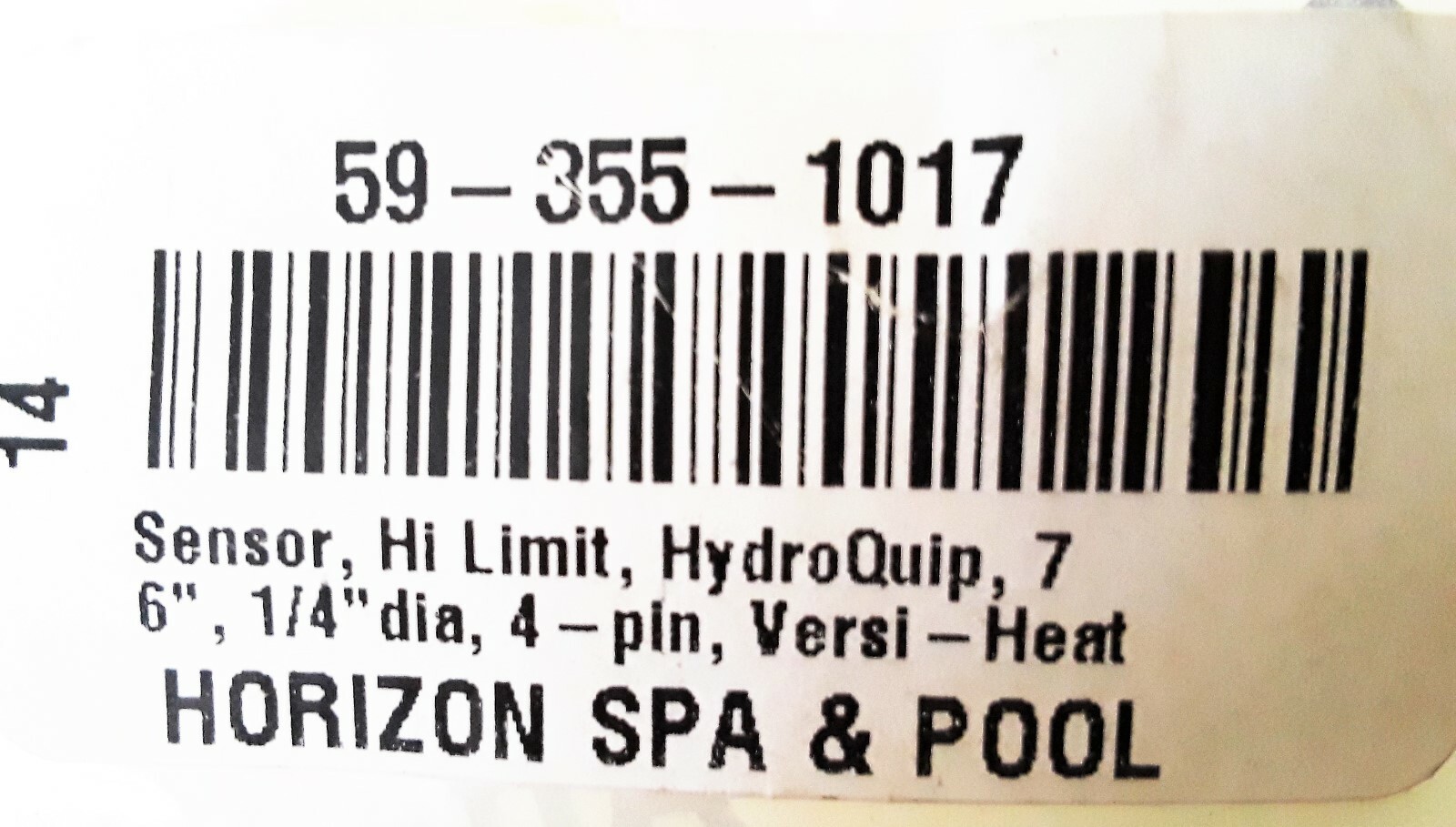 Horizon Spa and Pool 59-355-1017 Hydroquip Hi Limit Sensor 34-0201B