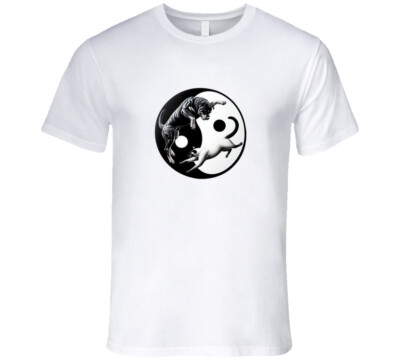 Yin Yang Dog Cat Unique Animal Circular Harmony Symbol T Shirt