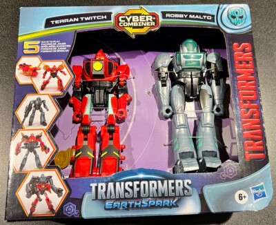 Transformers Hasbro EarthSpark Cyber-Combiner Terran Twitch and Robby Malto New