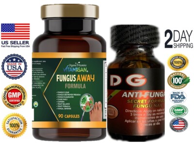Fungus away  Clear Topical Formula Anti-Fungal Solution w/ Essential Oils & caps