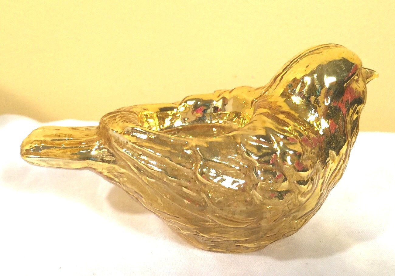 Twos Company Gold Bird Candle Holder Nick Nack Gift Idea Collectable NEW