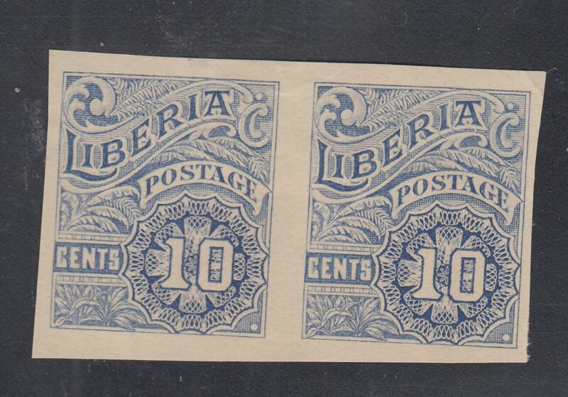 Liberia # O101 Imperf Proof Pair Missing OS Perkins Bacon