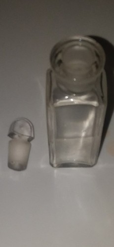 Antique Clear Glass Perfume Bottle  Ground Glass Stopper