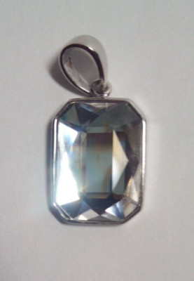 Sterling Silver Pendant Decorated with Fine Austrian Crystal