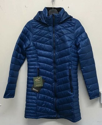 Regatta Womens Andel II Long Quilted Puffa Hooded Jacket Size UK10 {R40}