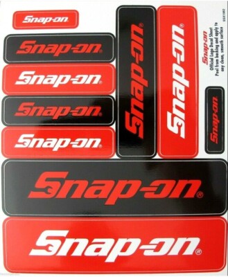 NEW Genuine Snap-on Tools Logo Decal Sticker Sheet with 10 Various Size Stickers
