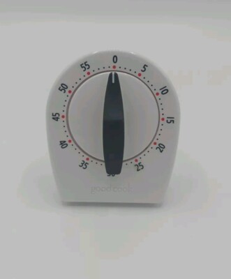 Goodcook Analog Timer, White w Black, 60-Minute Timer  TESTED - GOOD SOUND 