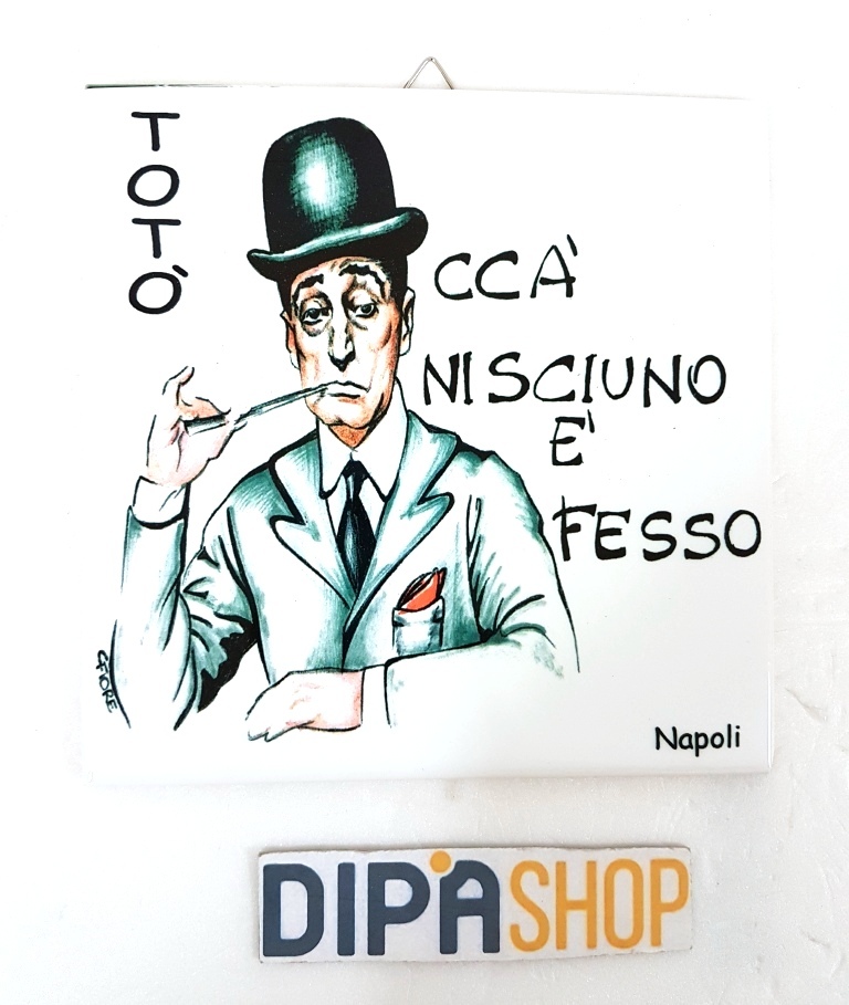 Quadretto Piastrella Decorativa Porta Fortuna Ceramica Cca' Nisciun è Fess  moc