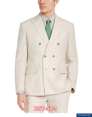 BAR III MENS SPORT COAT DOUBLE-BREASTED LINEN SLIM FIT JACKET BLAZER Multiple Sz
