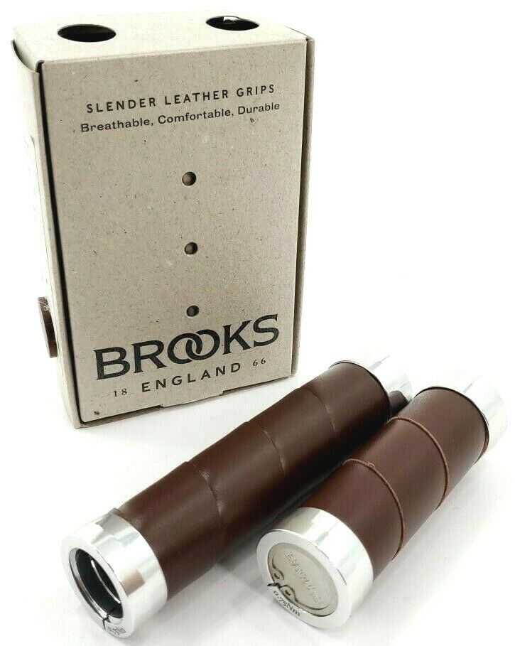 Brooks Slender Leather Lock On Bicycle Grips 100/130mm Brooks Slender Leather Lock On Bicycle Grips 100/130mm