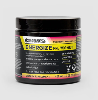 SALE! Beachbody Strawberry Lemonade Energize Pre-Workout Energy 40 Servings, NEW