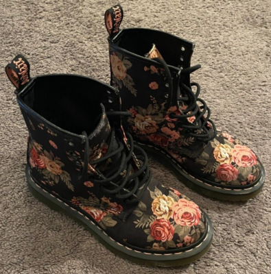 Dr martens 1460 black shop victorian flowers