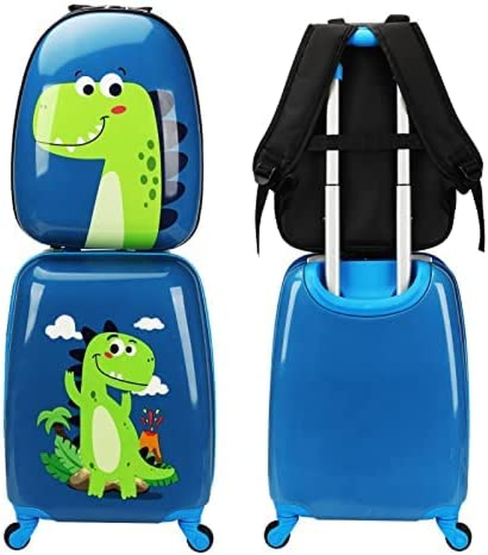 Kids Luggage with Wheels for Boys - 18&rdquo; Dinosaur Kids Suitcase with 14&rdquo; Backpack