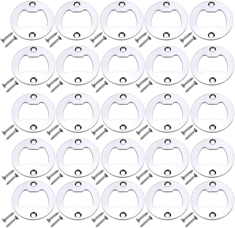 50 Set Bottle Opener Insert,Stainless Steel round DIY Bottle