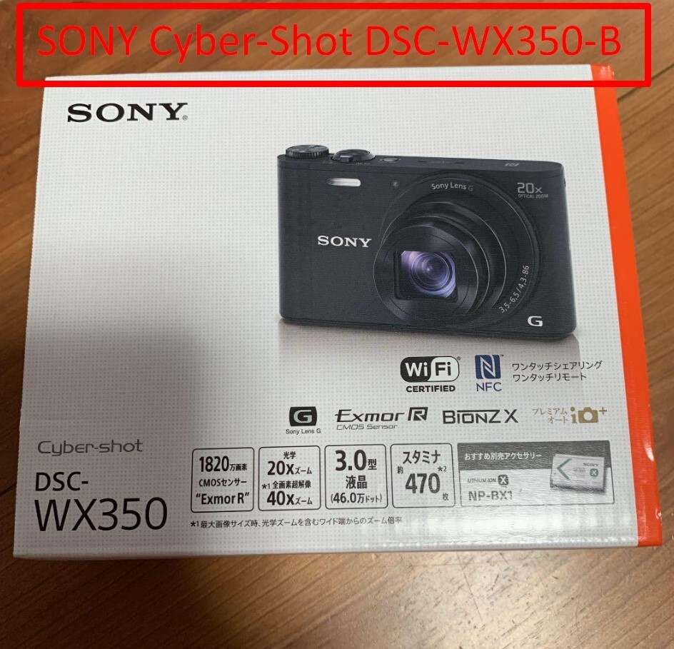 SONY Cyber Shot DSC WX350 B Digital Camera Optical Zoom 20x