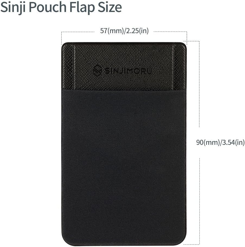 Secure Card Holder for Back of Phone, Stretchy Fabric Cell Phone Wallet Stick On
