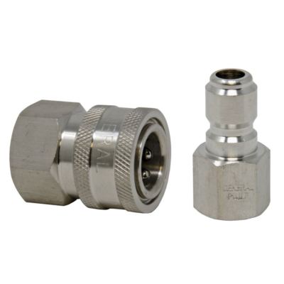 GP 3/8'' 5000 PSI Stainless Steel Quick Connect Fittings (1 Plug and 1 Socket)
