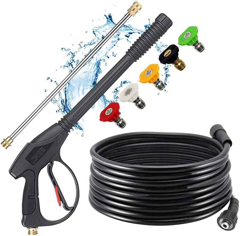 Pressure Washer Gun 4000 PSI M22 15Mm 14Mm Hose Wand Tips for Karcher Ryobi