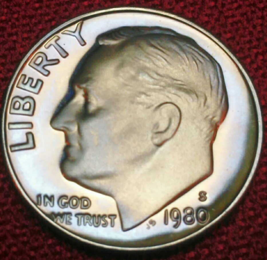 BU 1980-S Roosevelt Dime 10¢ Gorgeous Rim Tone Obv/Rev 10C See pics!!!