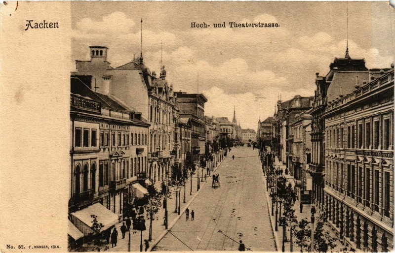 Cpa Ak Aachen Hoch Und Theaterstrasse Germany (938347)