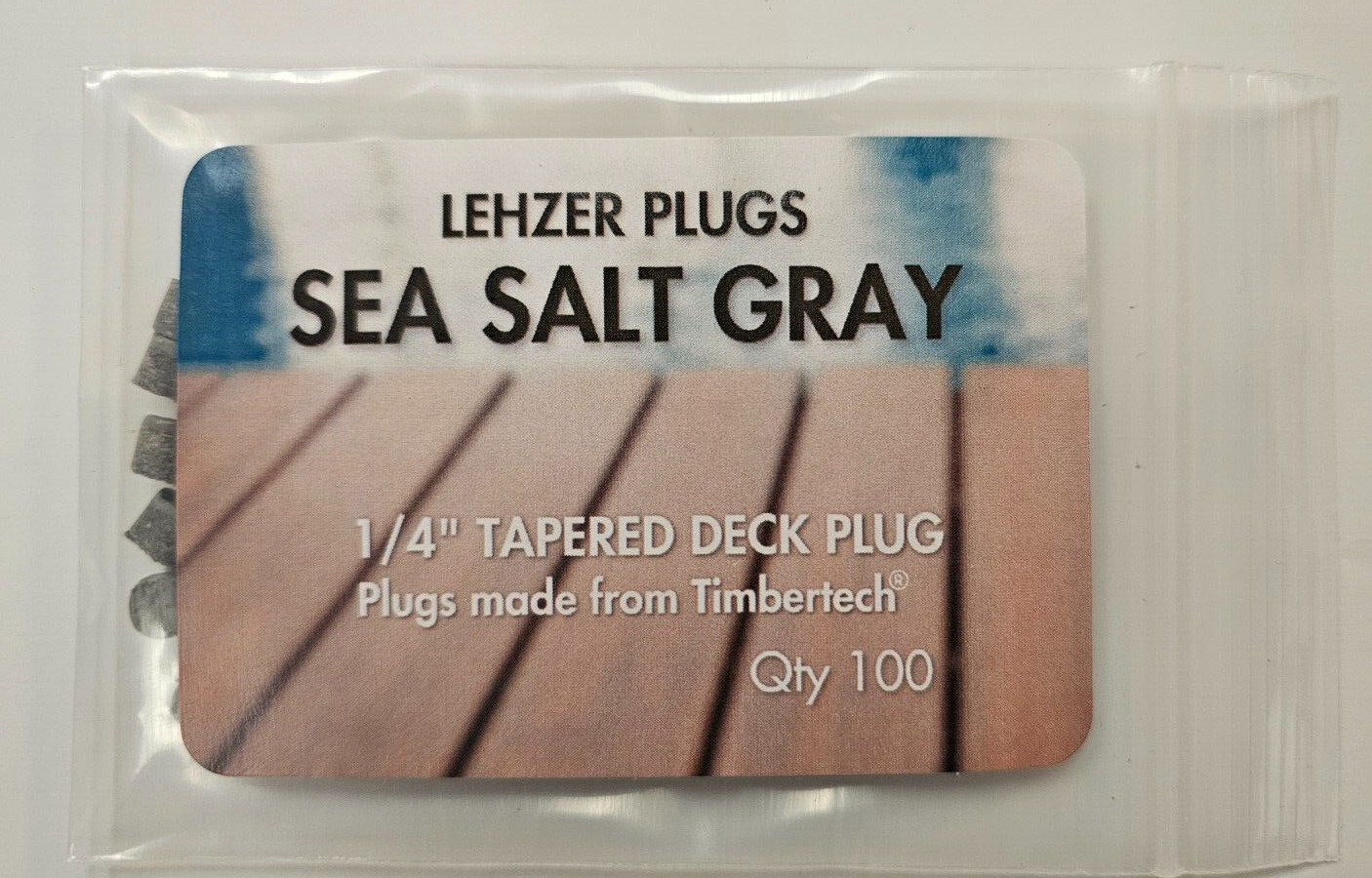 New 1/4" Composite Deck Plugs - "TimberTech Sea Salt Gray"
