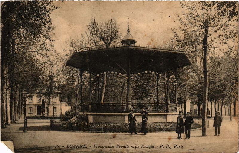 Cpa Roanne Promenades Populle-Le Kiosque (339251)
