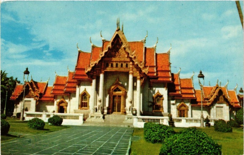 Cpm Ak Thailand Bangkok Thailand: Scene Of Chapel Wat Benchama Bopitr (344343)