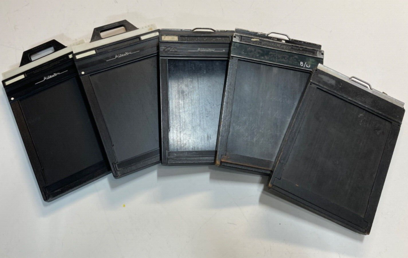 Vintage 4” x 5” sheet film holders - Graflex and Fidelity (Riteway) lot of 5