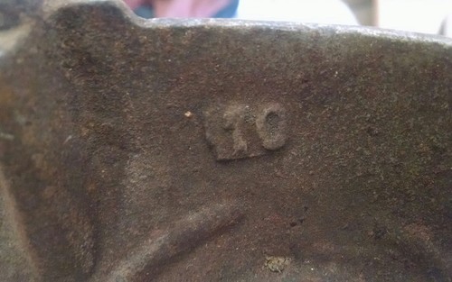 #10 Antique Cast Iron Stove Top and Finial Nickel Plated Old Farm Stove