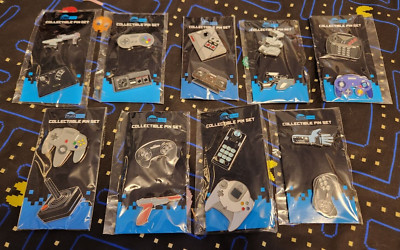 ThinkGeek Retro Gaming Controller Collectable Pin Set, 100% Complete, From 2014!
