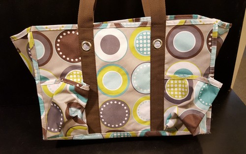 Thirty-One Organizer Utility Tote w/ 7 pockets CIRCLES 10