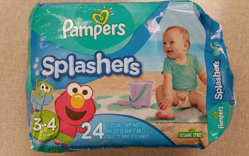 Pampers Splashers Size 3-4 16-34 lbs 7-15kgs 24 Disposable Swim Diapers Summer