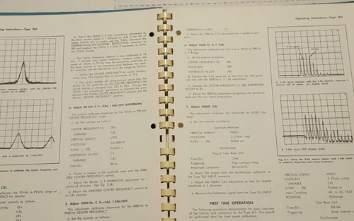 Tektronix type 3L5 spectrum analyzer plug in unit instruction manual booklet