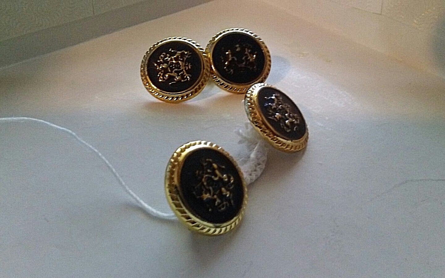 Set of Masonic Gold Tone Buttons Metal A Lot Of Four Each A Half Inch