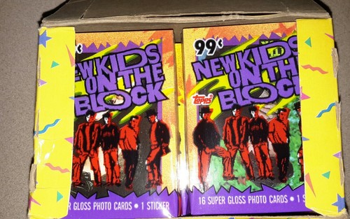 New Kids on the Block 1989 Box of 24 Sealed Topps Super Gloss Photo Card Package