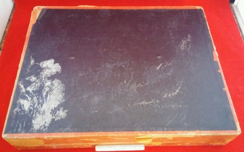 Wooden Silverware Flatware Storage Chest Box Red Felt Interior 13 X 10 X 2