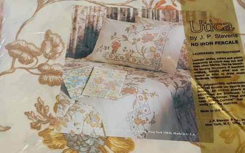 vintage utica no iron percale floral marthas flowers twin flat sheet 2 pillow