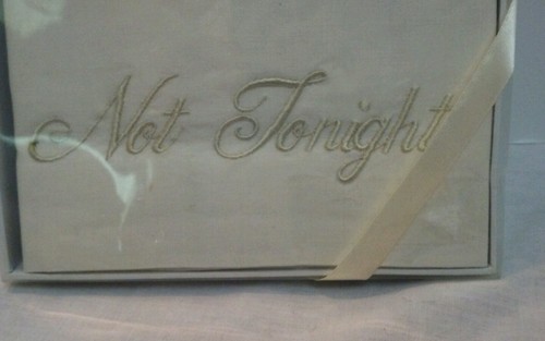 Lillian Rose embroidered Tonight/Not Tonight Pillowcase gift box set, 2 stand/qu