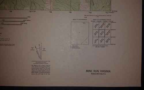 1940's Army (like USGS) topographic map Mine Run Virginia 5460 IV SE Locustgrove
