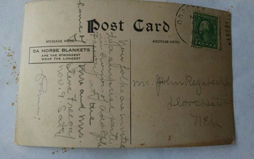 Horse Buggy Blanket Postage Used Advertising Postcard