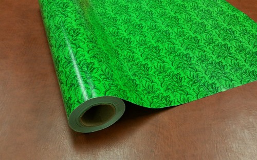 Half ream 24 inch wide Gloss Lime Green Holly gift wrap 417 feet