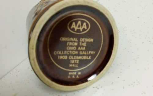 vTg 1903 OLDSMOBILE Coffee TANKARD MUG STEIN OHIO AAA Gallery 1972 Hall Pottery