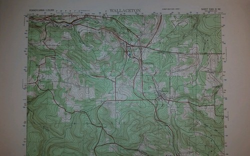1940's Army Topo Map Wallaceton Pennsylvania Sheet 5365 IV NE