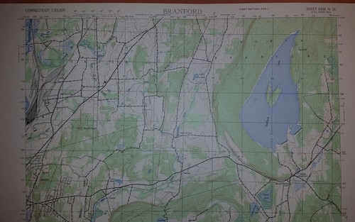 1940's Army topographic map (like USGS) Branford Connecticut -Sheet 6466 IV SW