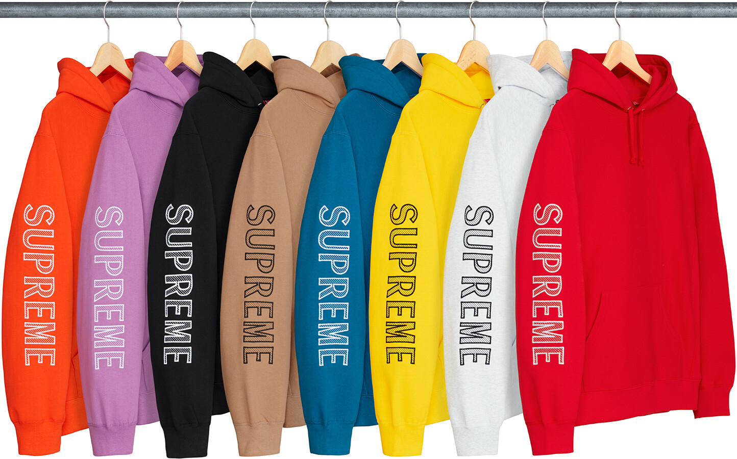 Supreme Sleeve Embroidery Hooded Sweatshirt SS18 (SS18SW22 Supreme Sleeve Embroidery Hooded Sweatshirt SS18 (SS18SW22