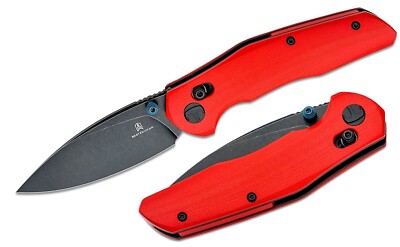 Bestech Knives Ronan Folding Knife 3.26 14C28N Steel Spear Blade Red G10 Handle