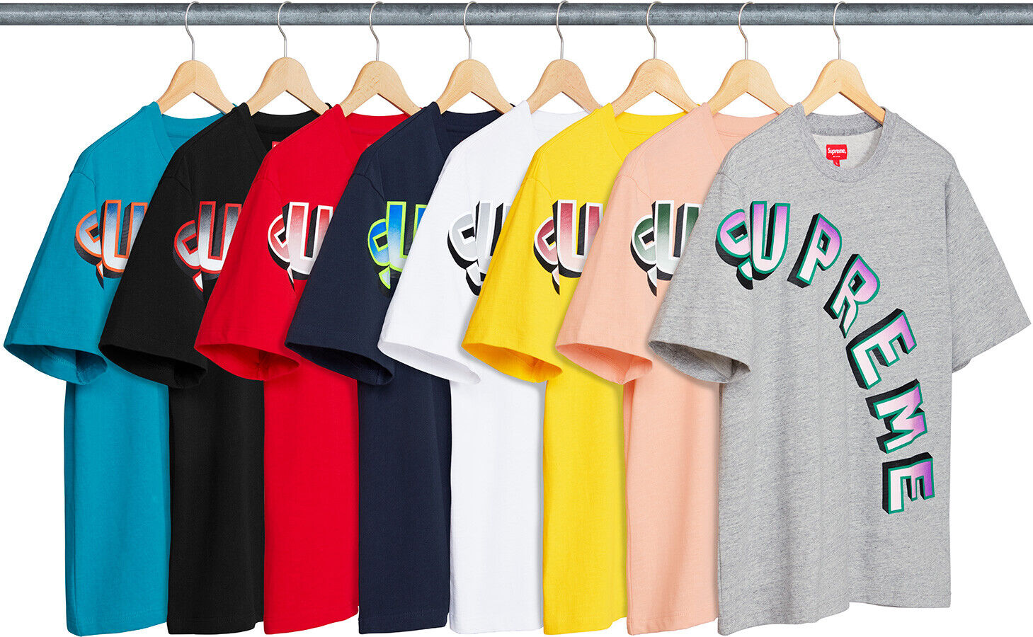 Supreme Gradient Arc Top Black/Dark Yellow/Teal/White SS18 Supreme Gradient Arc Top Black/Dark Yellow/Teal/White SS18