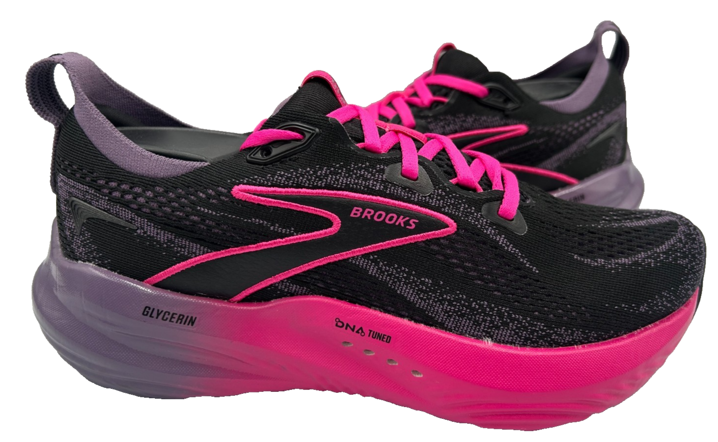 Brooks Women's Glycerin 22 Lace Up Athletic Shoes Black/Pink